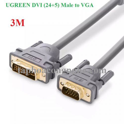 Ugreen 11661 3M màu Xám Cáp chuyển đổi DVI 24 + 5 sang VGA DV104 30011661
